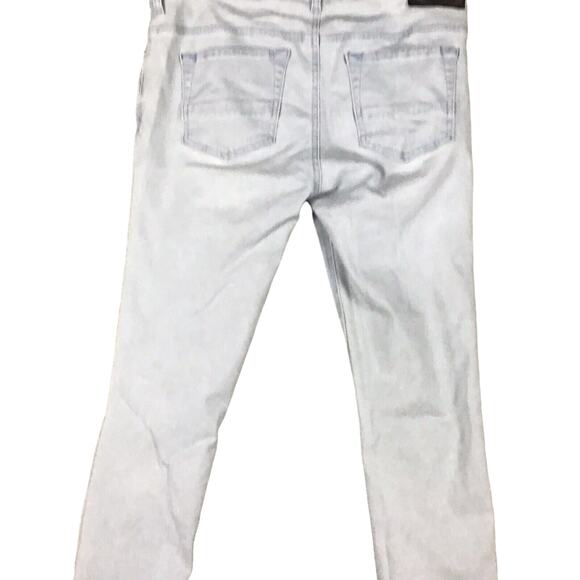 PacSun Men’s 30x32 Light Blue Skinny Jeans – Distressed Raw Hem, Active Stretch - Picture 10 of 11